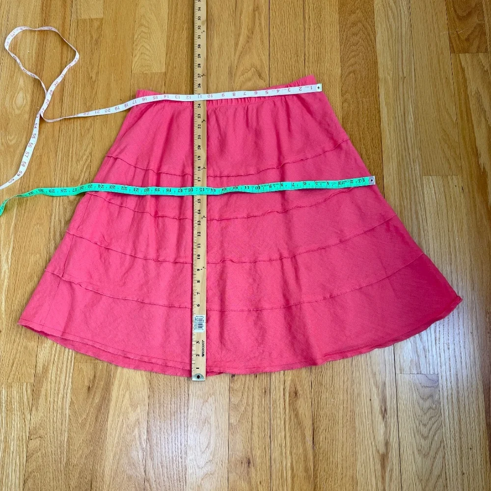 Soft Surroundings Skirt Linen Pull-On Coral (L) - Picture 7 of 7
